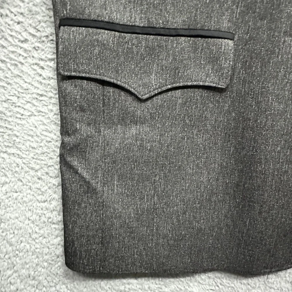 NWT Circle S Mens 52R Grey Western Sport Coat Black Yoke Blazer Cowboy Jacket